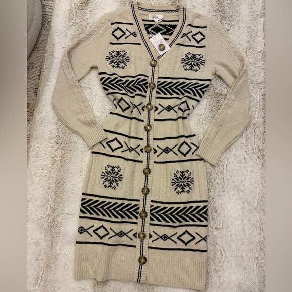 Lucky Brand Sweaters - 🆕 NWT Lucky Brand Cozy Nordic🎿Sweater Dress Cardigan | Size S